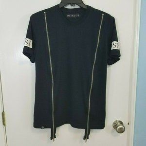 DSTRKT T-Shirt with Front Zippers sz Medium